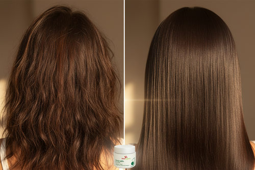 Before and After Avocado Hair Mask