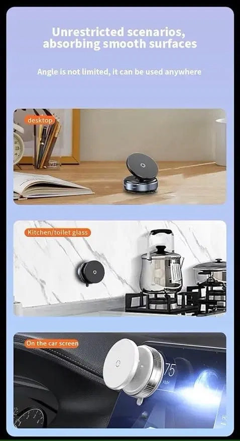 Magnetic Suction Phone Holder – 360° Rotating Car & Desk Mount