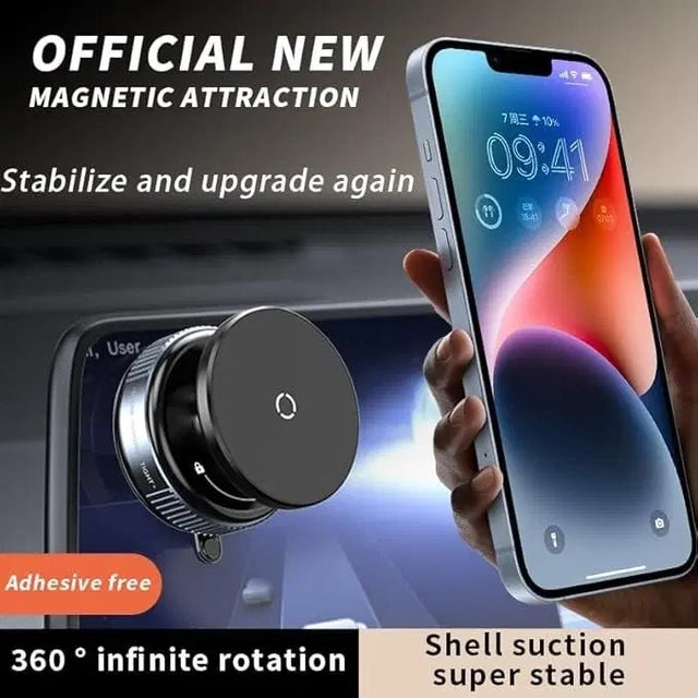 Magnetic Suction Phone Holder – 360° Rotating Car & Desk Mount