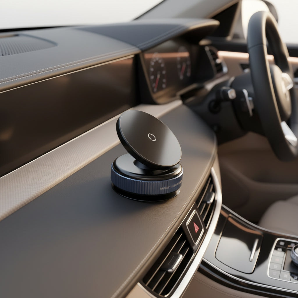 Magnetic Suction Phone Holder – 360° Rotating Car & Desk Mount